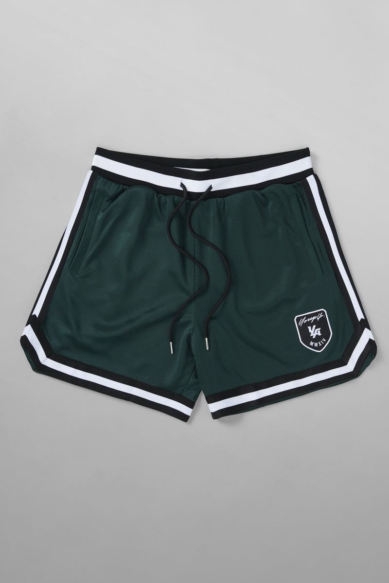 Men\'s YoungLA Gym 133 Home Plate Shorts Shorts Jungle Green | RG4283-901 USA