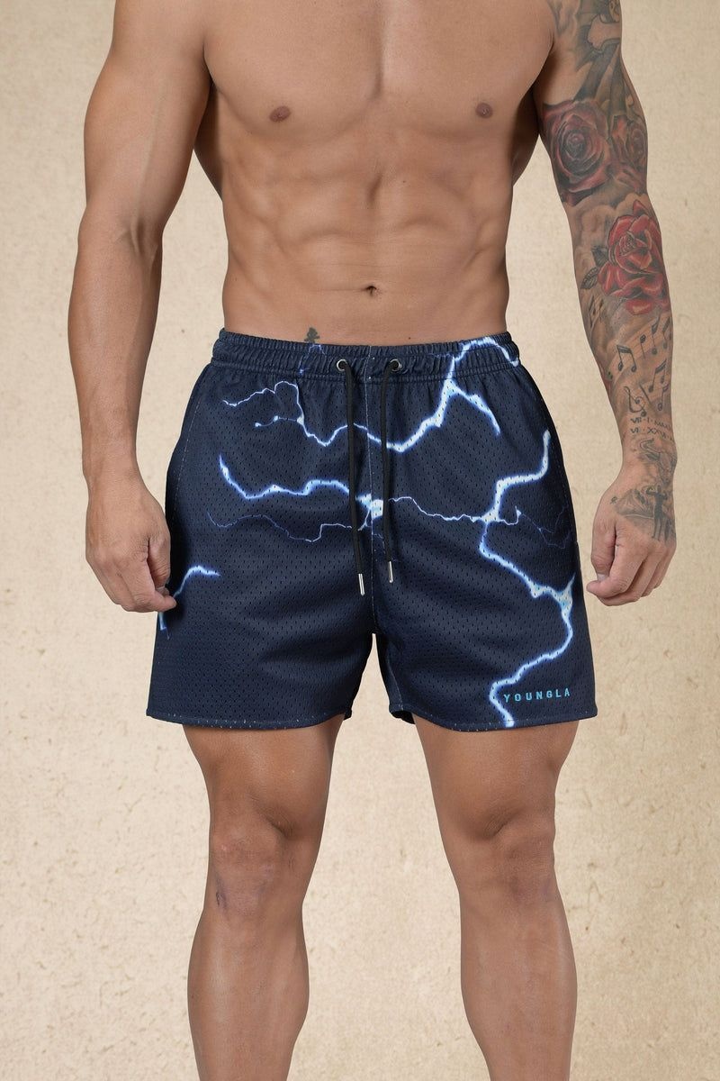 Men's YoungLA Gym 135 House Party Shorts Shorts Midnight Lightning | IE0582-314 USA