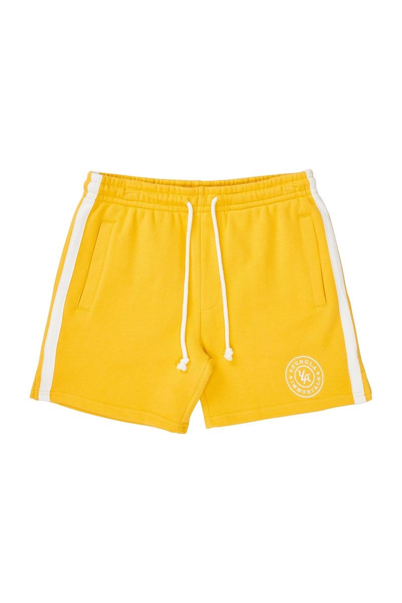 Men\'s YoungLA Gym 137 Golden Era Bodybuilding Shorts Shorts Yellow | LD4839-126 USA