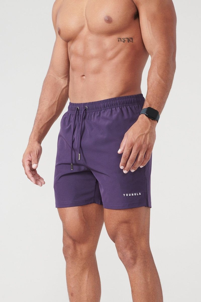 Men\'s YoungLA Gym 140 Night Swim Shorts Colors 23 inch Shorts Purple | CD0859-724 USA