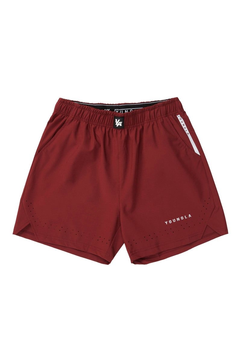 Men\'s YoungLA Gym 146 Sprint Shorts Shorts Burgundy | AG1973-428 USA