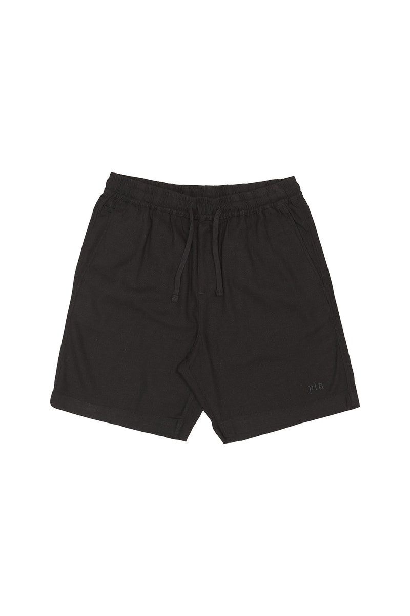 Men\'s YoungLA Gym 147 Simply Linen Shorts Shorts Black | KI2749-835 USA