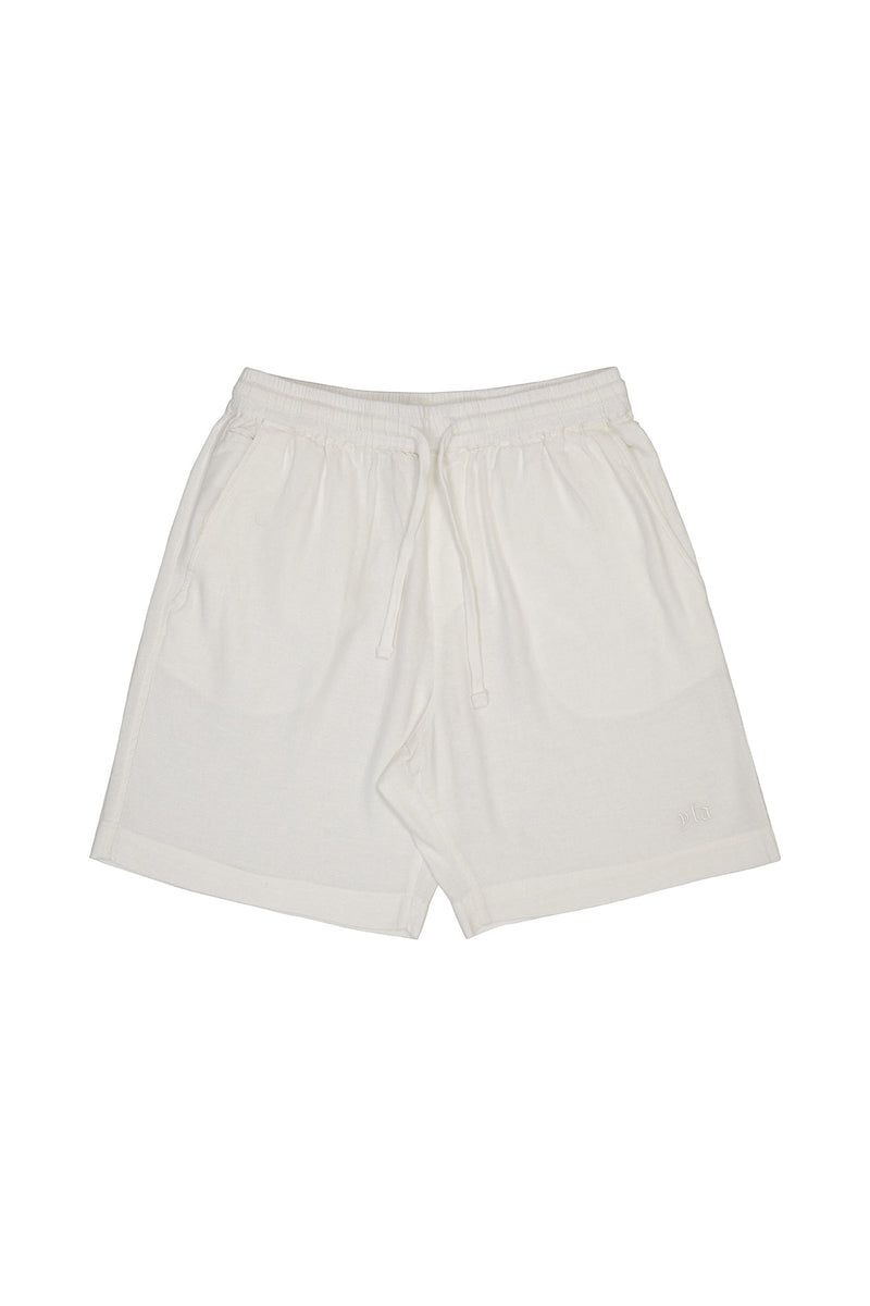 Men\'s YoungLA Gym 147 Simply Linen Shorts Shorts Off-White | LF7105-234 USA