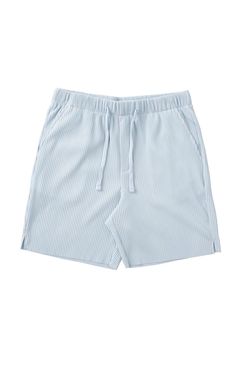 Men\'s YoungLA Gym 148 Pleated Festival Shorts Shorts Light Blue | RG1846-379 USA