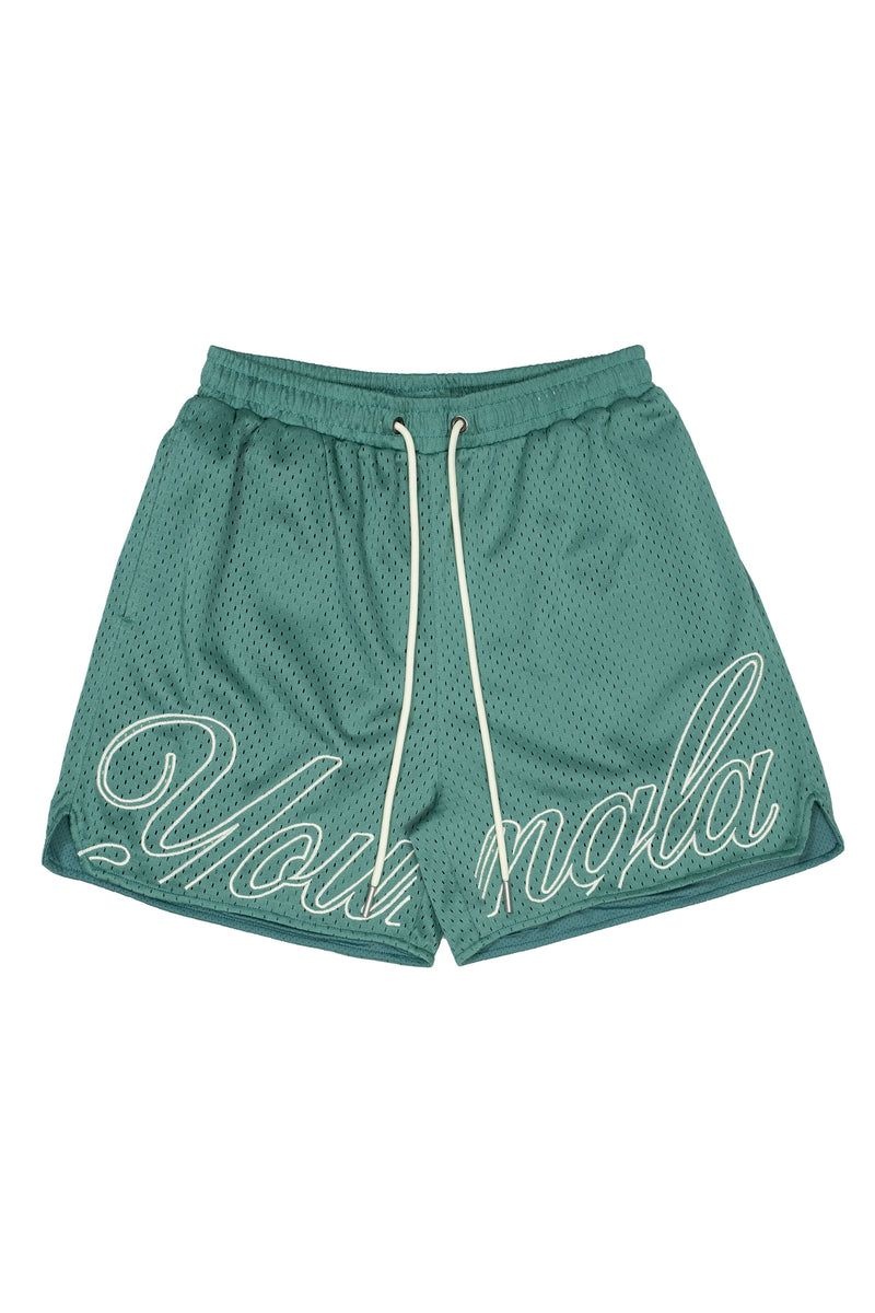 Men\'s YoungLA Gym 155 Championship Shorts Shorts Green | FS0619-587 USA