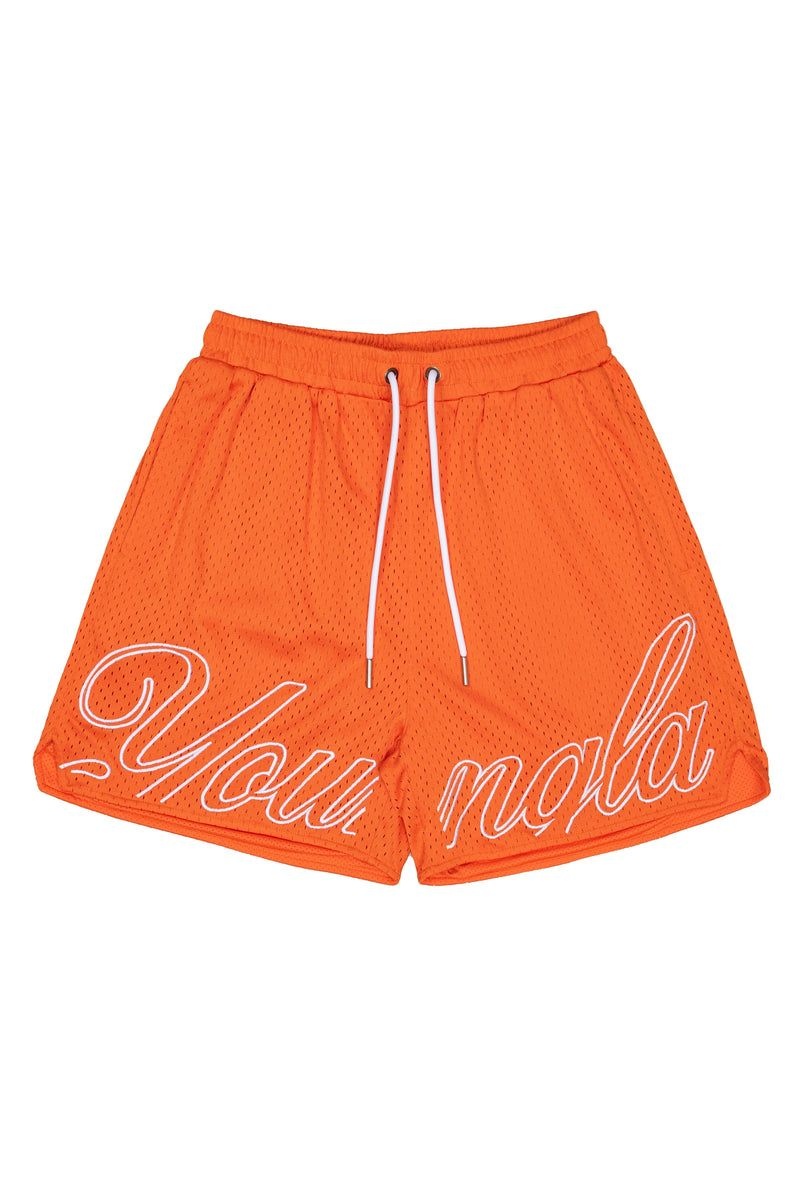 Men\'s YoungLA Gym 155 Championship Shorts Shorts Orange | CY4915-387 USA