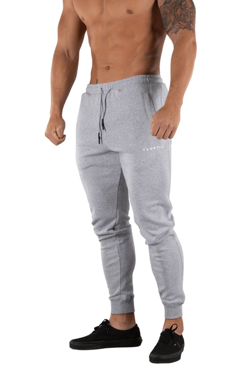 Men's YoungLA Gym 213 Elite Joggers Joggers Black | JA5690-742 USA