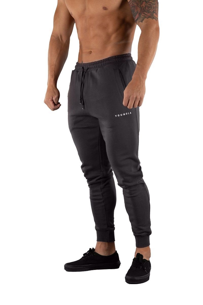 Men's YoungLA Gym 213 Elite Joggers Joggers Black | JA5690-742 USA