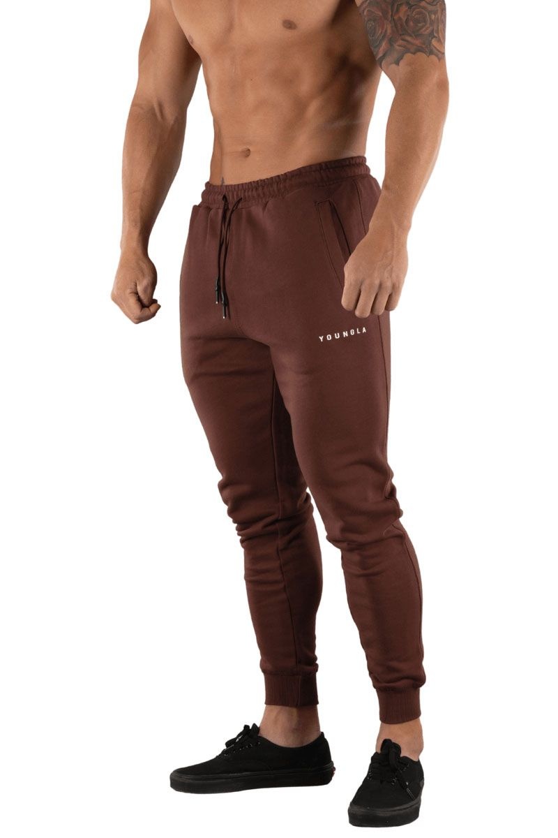 Men's YoungLA Gym 213 Elite Joggers Joggers Black | JA5690-742 USA