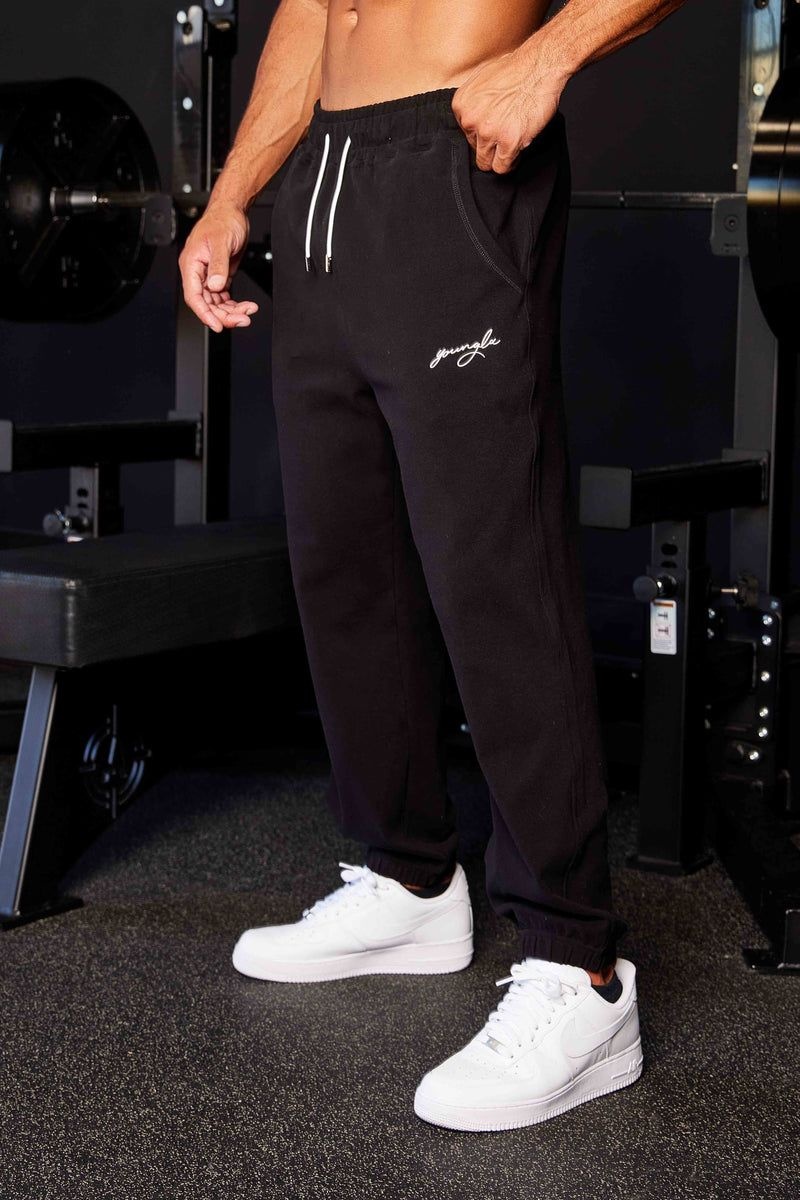 Men's YoungLA Gym 219 Chill Cloud Joggers Joggers Black | XC9821-675 USA