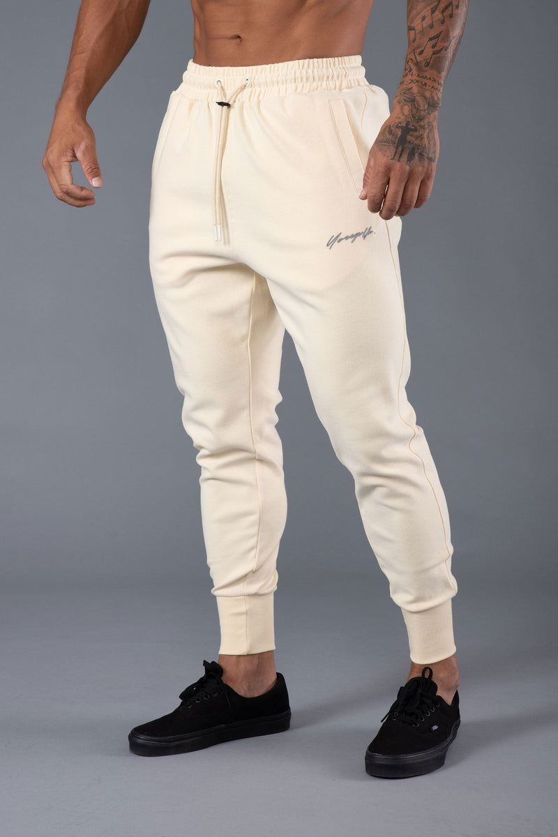 Men\'s YoungLA Gym 228 Cloud Joggers Joggers Off-White | UG3598-024 USA