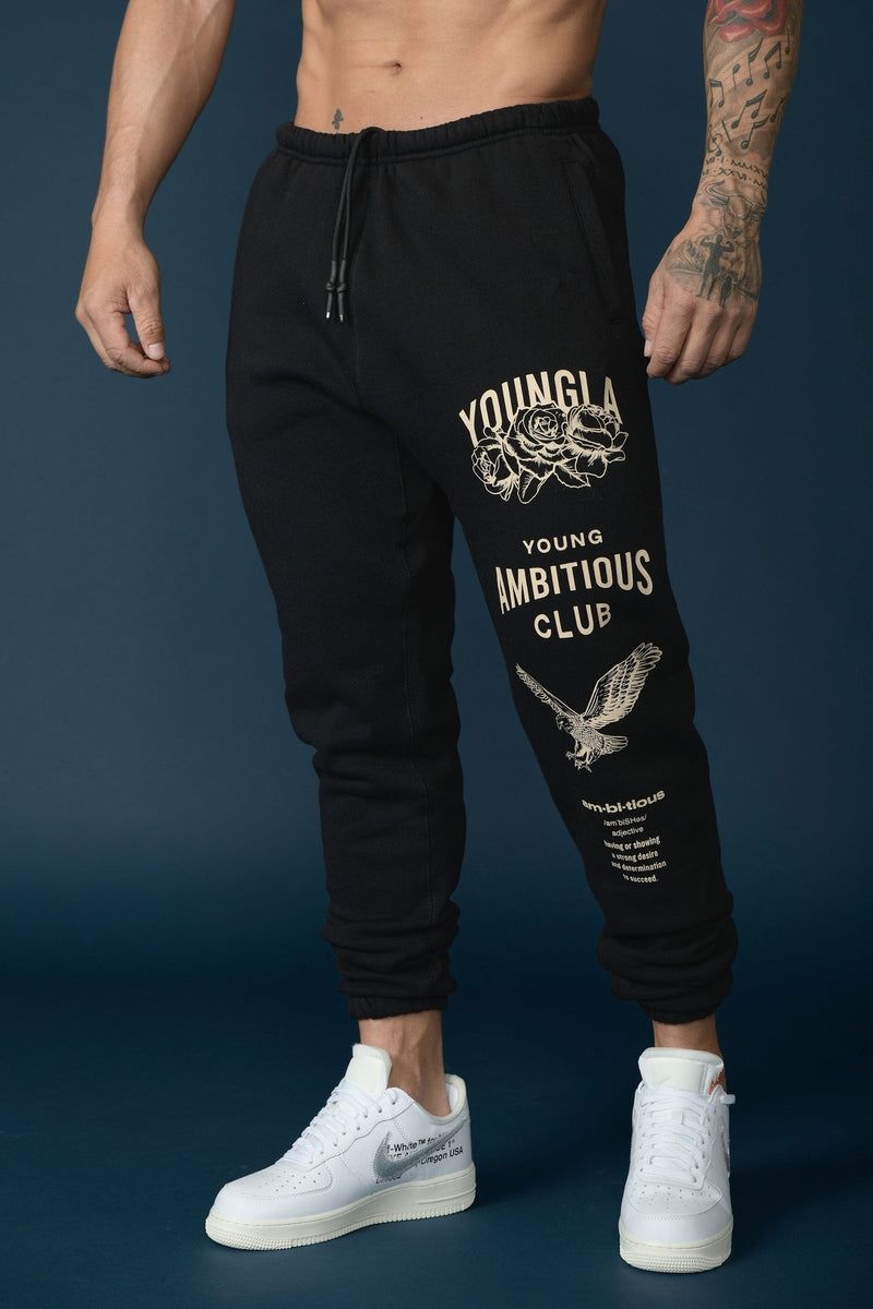 Men\'s YoungLA Gym 233 The Immortal Joggers Joggers Black | XT0384-965 USA