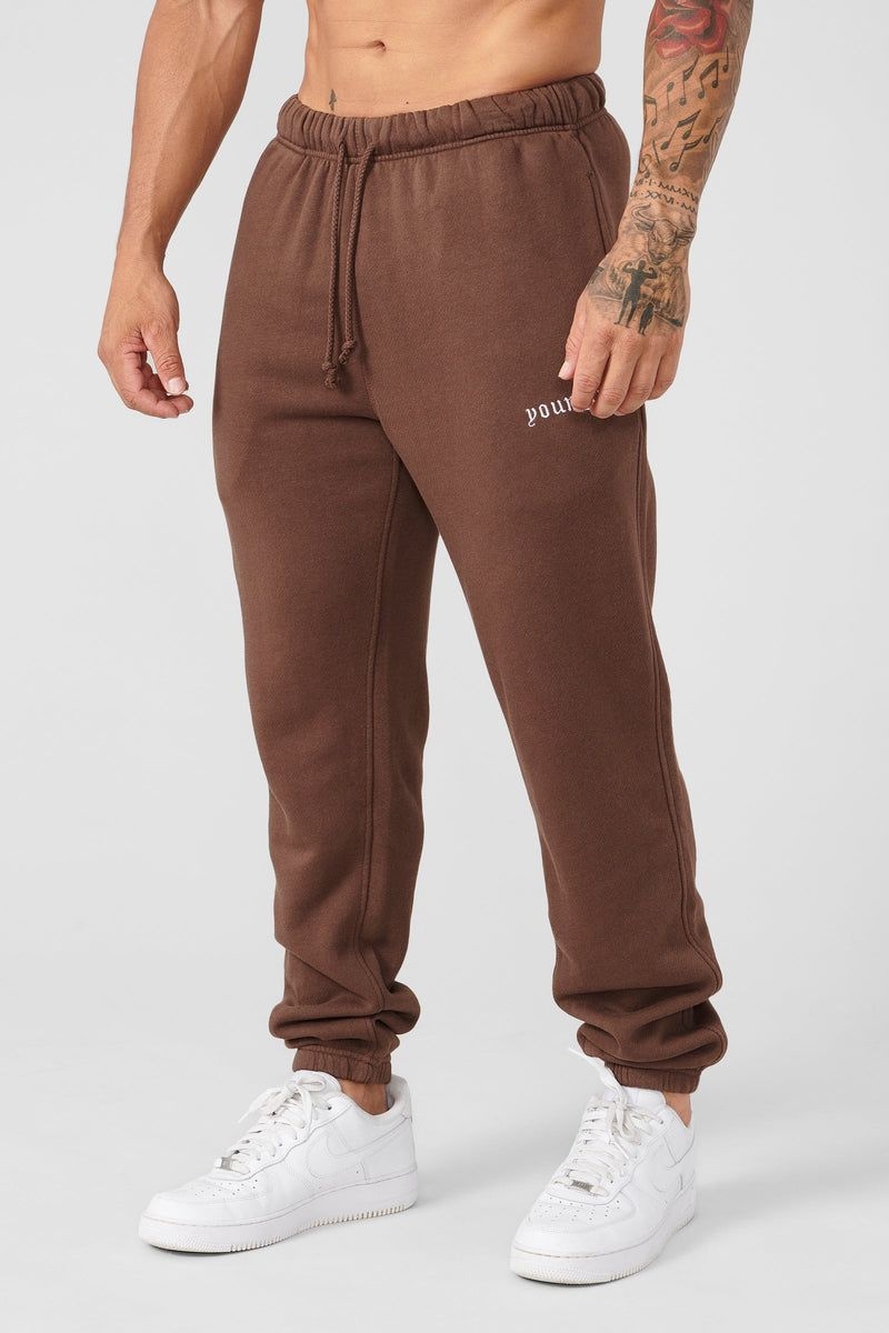 Men's YoungLA Gym 239 Earthy Collection Joggers Joggers Black | DU5360-897 USA