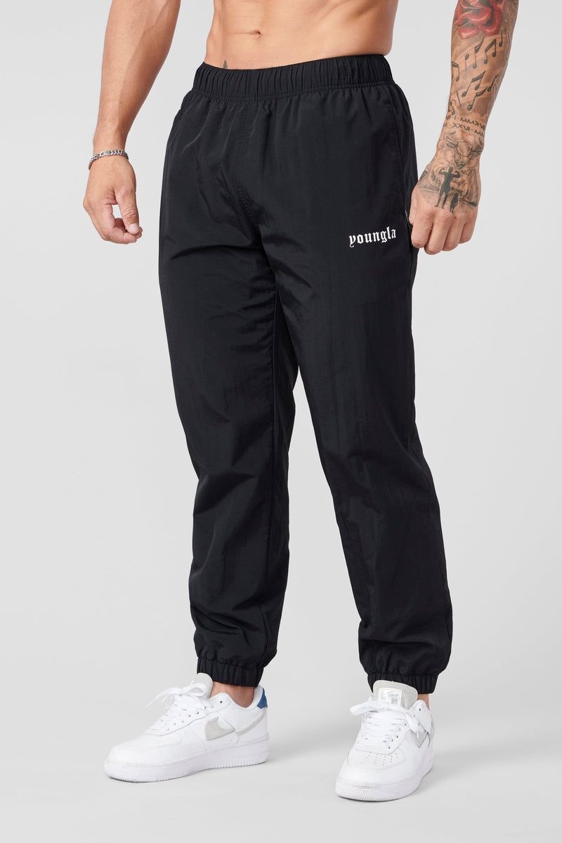 Men's YoungLA Gym 254 Swish Joggers Joggers Black | WN2103-458 USA