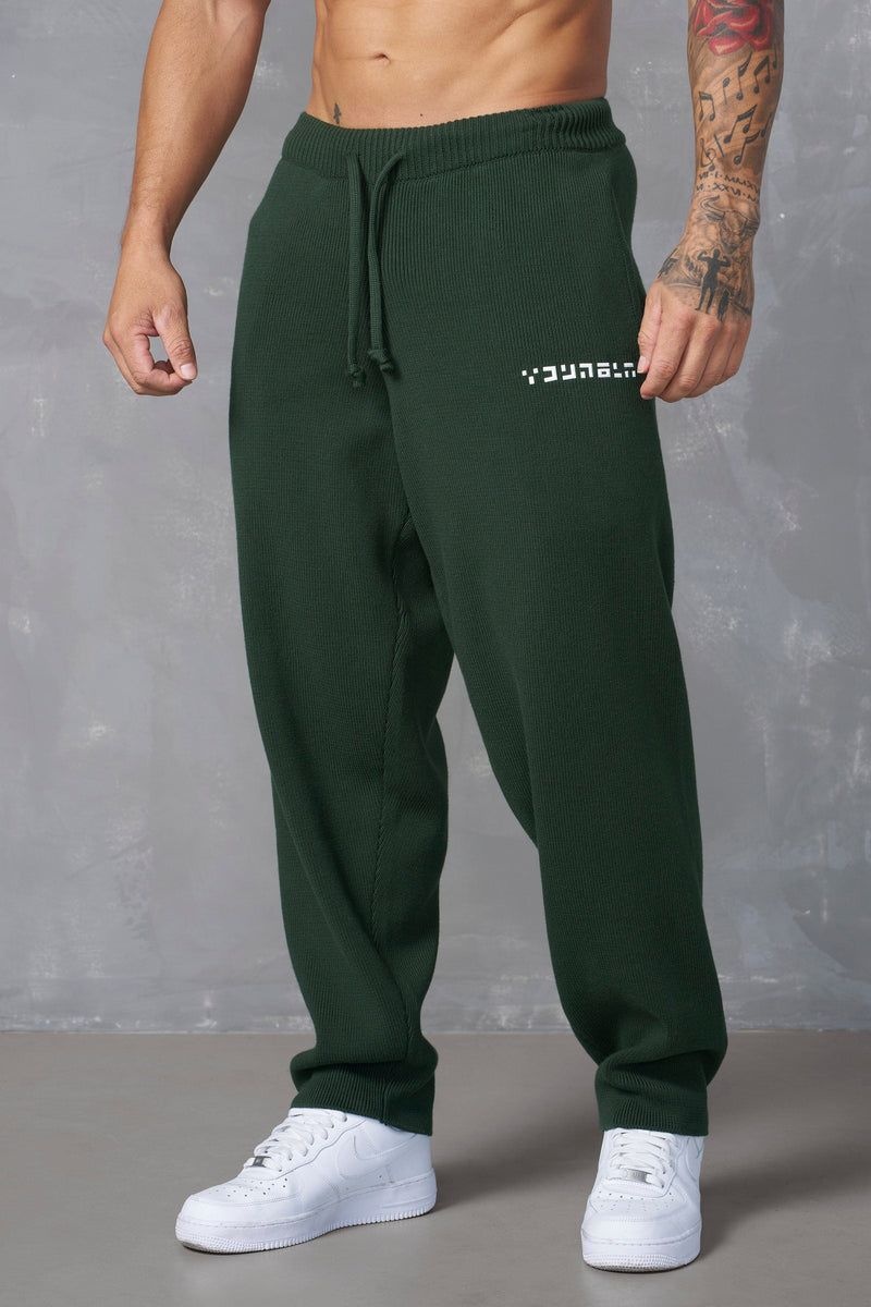 Men's YoungLA Gym 255 Knitted Joggers Joggers Black | GE5192-483 USA