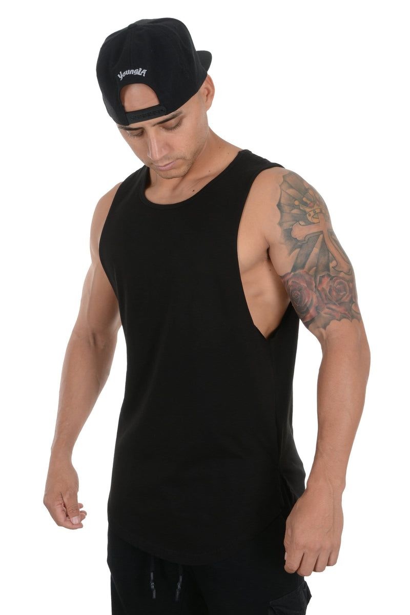 Men\'s YoungLA Gym 308 Muscle Tanks Tanks Black | SG2481-796 USA