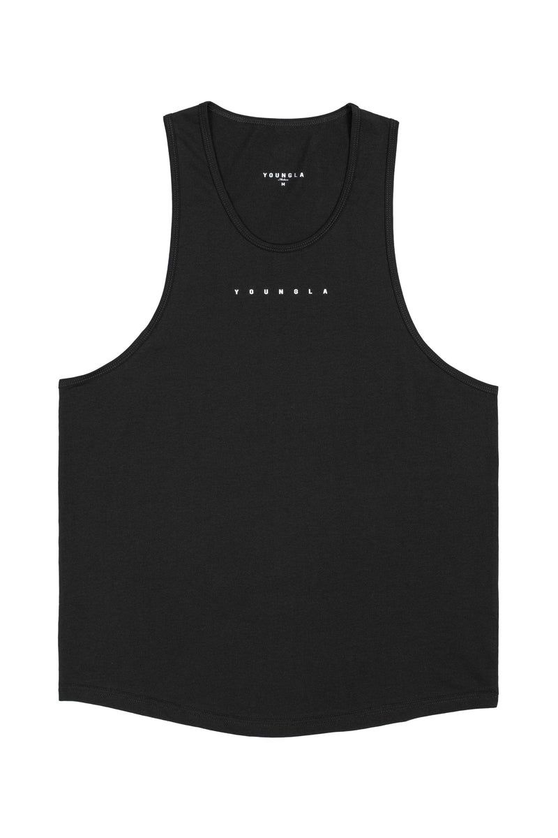 Men's YoungLA Gym 320 Momentum Tanks Tanks Black | KS2187-490 USA