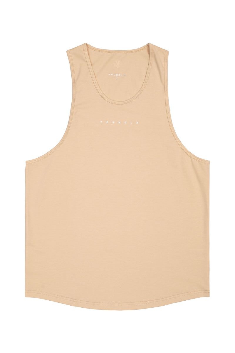 Men\'s YoungLA Gym 320 Momentum Tanks Tanks Gold Sand | VF1627-398 USA