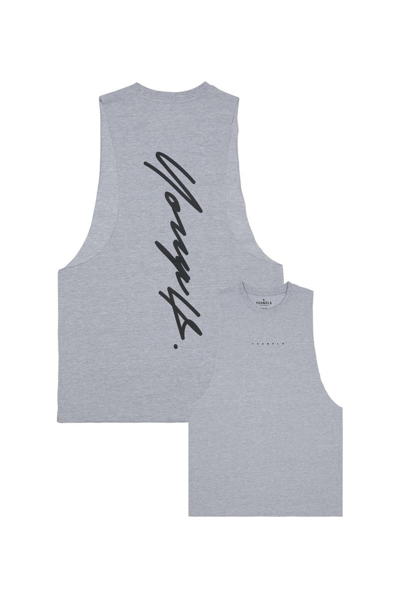 Men's YoungLA Gym 323 Autograph Delt Tanks Tanks Black | TZ2309-417 USA