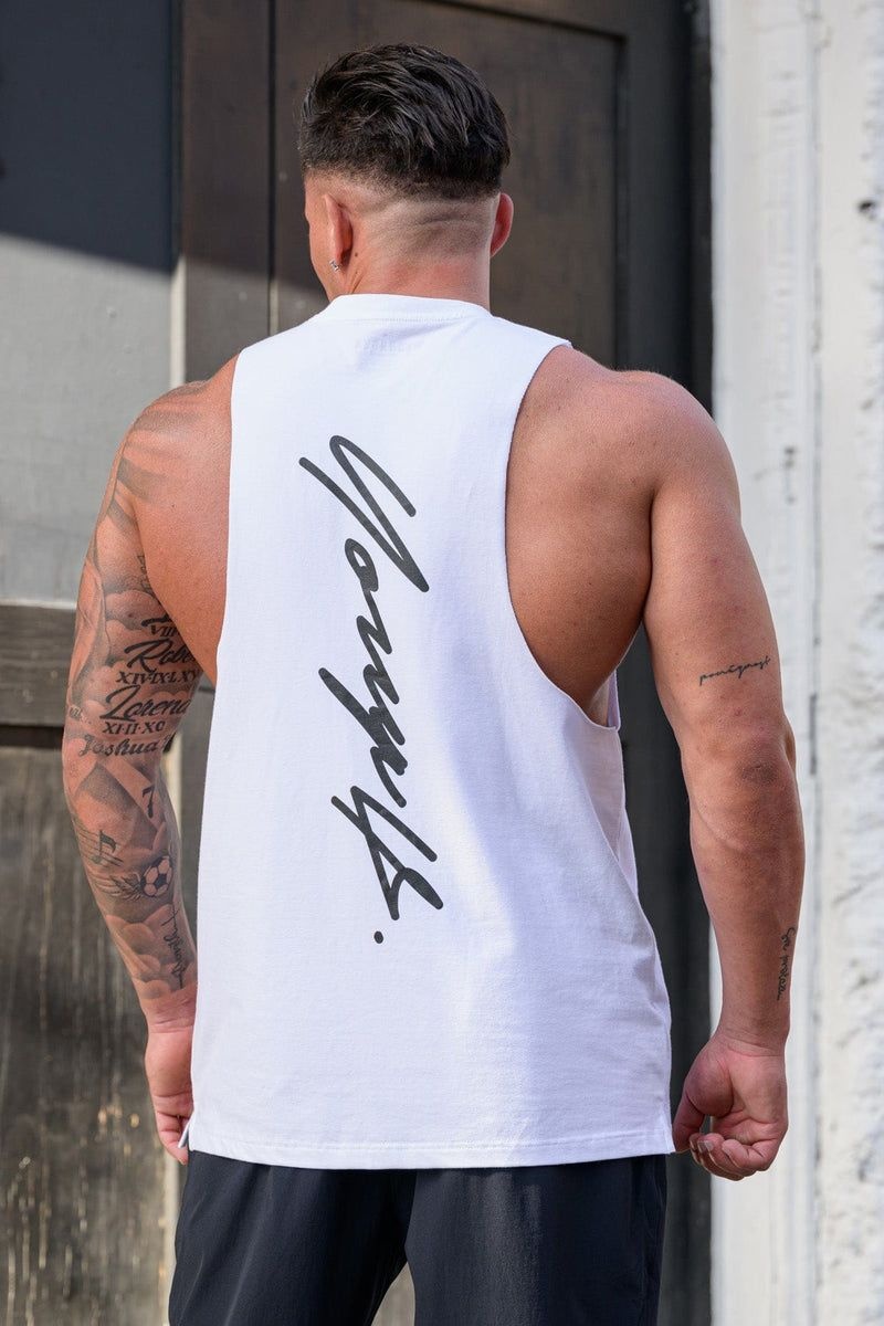 Men's YoungLA Gym 323 Autograph Delt Tanks Tanks Black | TZ2309-417 USA