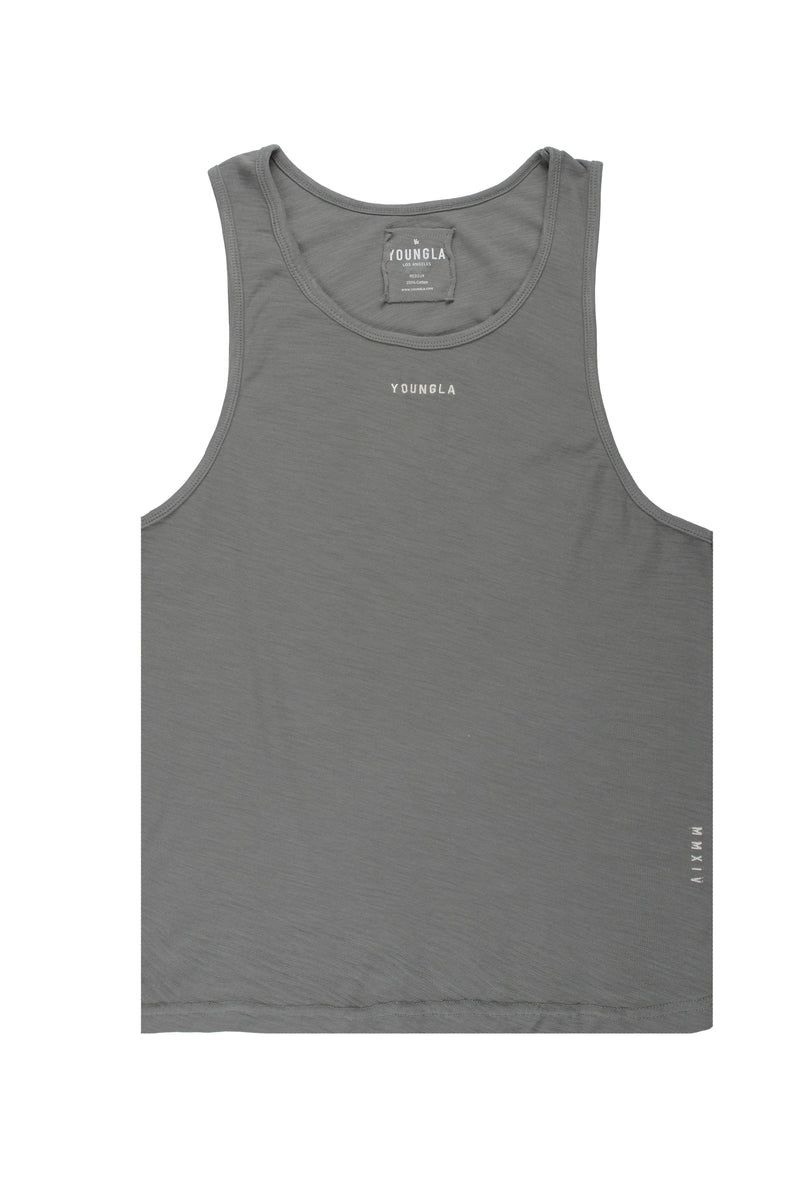 Men\'s YoungLA Gym 325 Marine Slub Tanks Tanks Slate Wash | ZH6357-290 USA