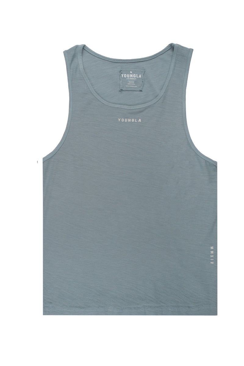 Men\'s YoungLA Gym 325 Marine Slub Tanks Tanks Sky Blue Wash | ND5791-834 USA