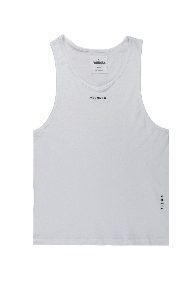 Men\'s YoungLA Gym 325 Marine Slub Tanks Tanks White | ZI8706-231 USA