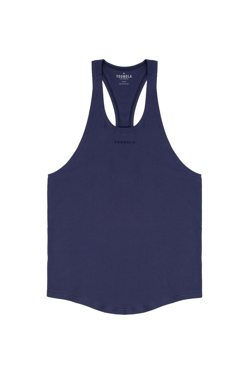 Men\'s YoungLA Gym 334 New Gen Stringers 2.0 Tanks Navy | WJ4105-783 USA