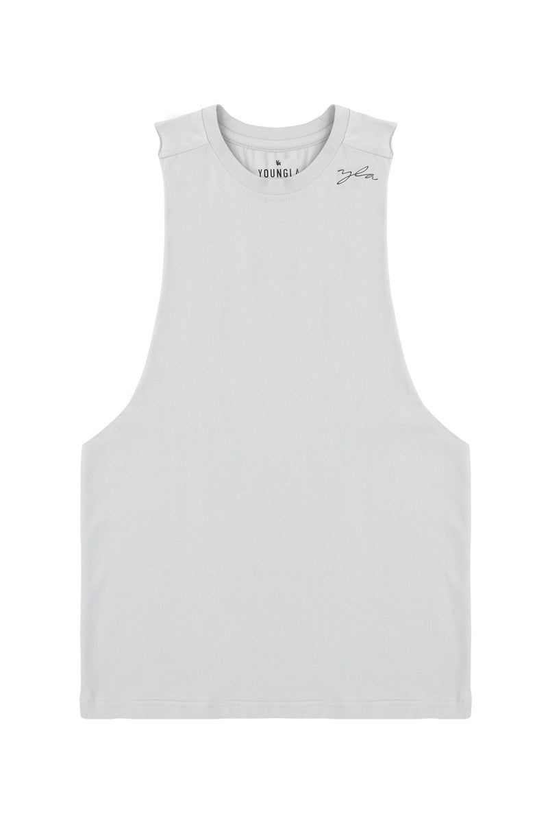 Men\'s YoungLA Gym 338 Offset Delt Tanks Tanks Light Grey | BX0916-453 USA