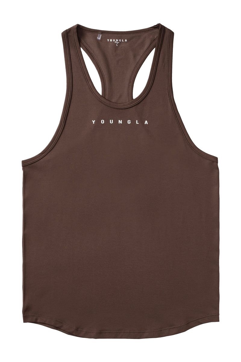 Men\'s YoungLA Gym 342 New Gen Compression Stringers Tanks Brown | YA5796-104 USA