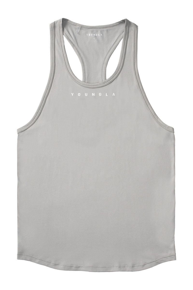 Men\'s YoungLA Gym 342 New Gen Compression Stringers Tanks Light Grey | MA3096-518 USA