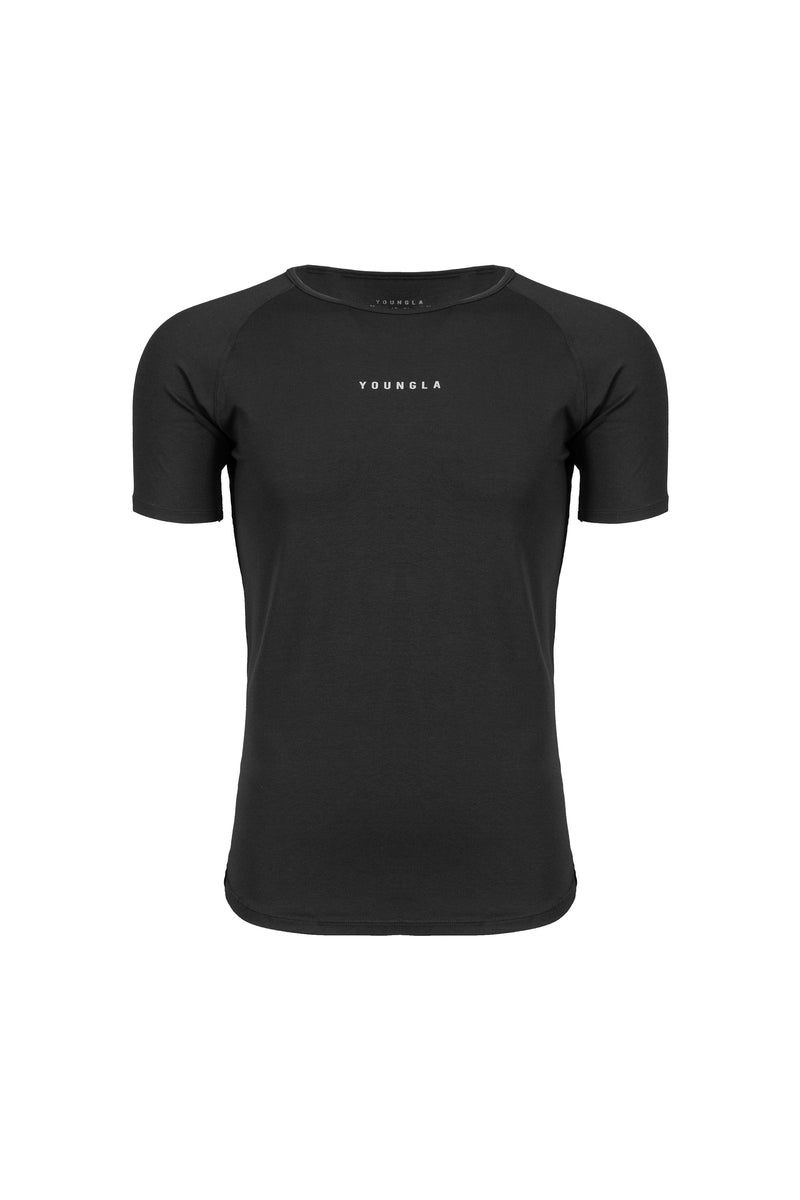 Men's YoungLA Gym 403 Elite Shirt T Shirts Black | IW9857-410 USA