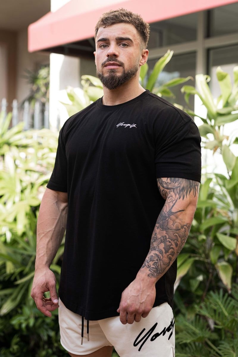 Men's YoungLA Gym 408 Autobiography Shirt T Shirts Black | TD8674-350 USA