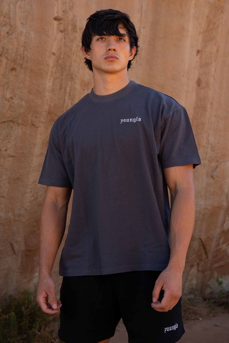 Men's YoungLA Gym 439 Earthy Collection Shirt T Shirts Black | BS2647-803 USA