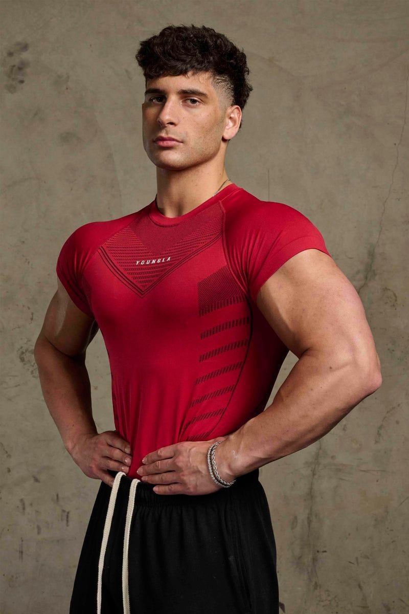 Men's YoungLA Gym 465 Superhero Compression Shirt T Shirts Black | DG3590-286 USA