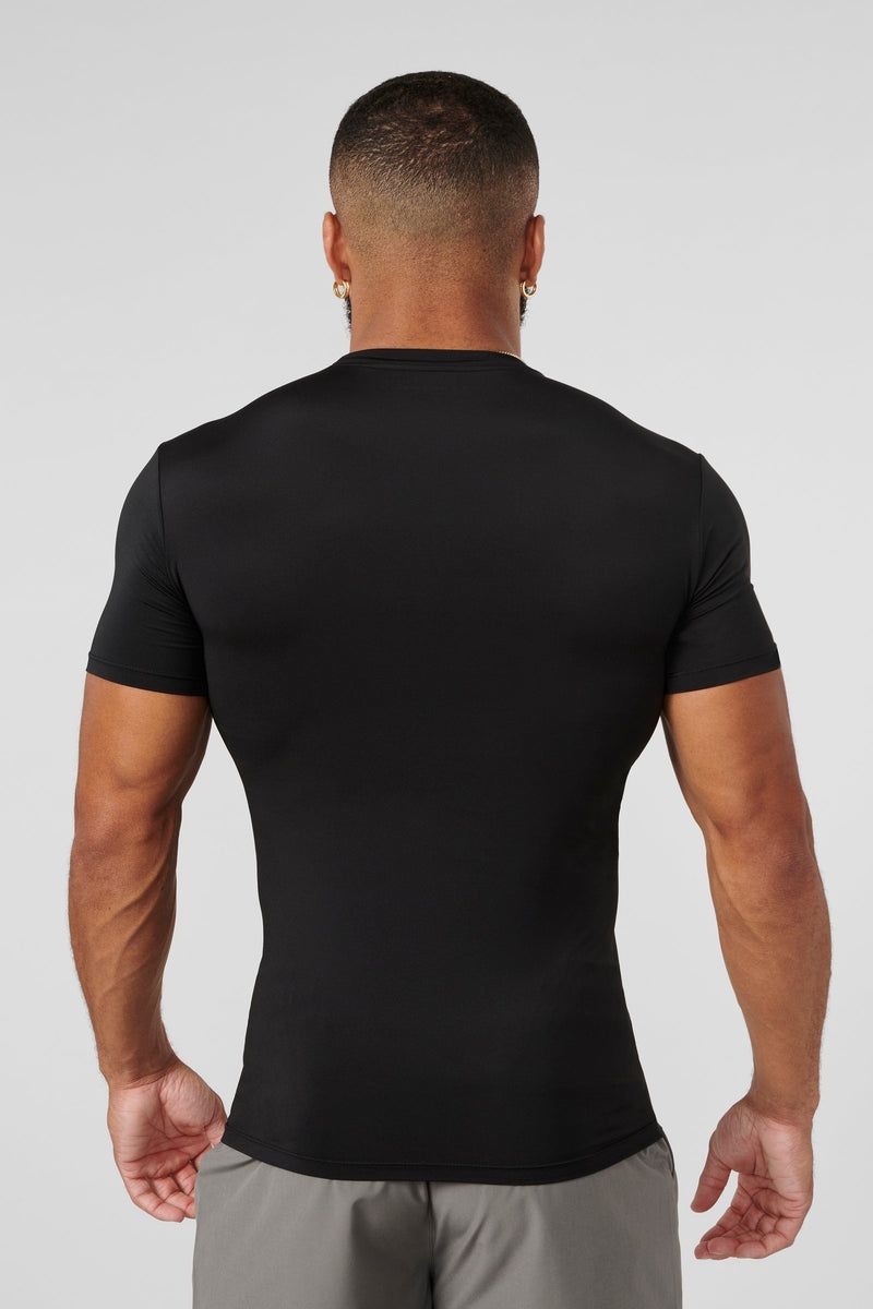 Men's YoungLA Gym 476 Stealth Compression Shirt T Shirts Black | MD3057-814 USA