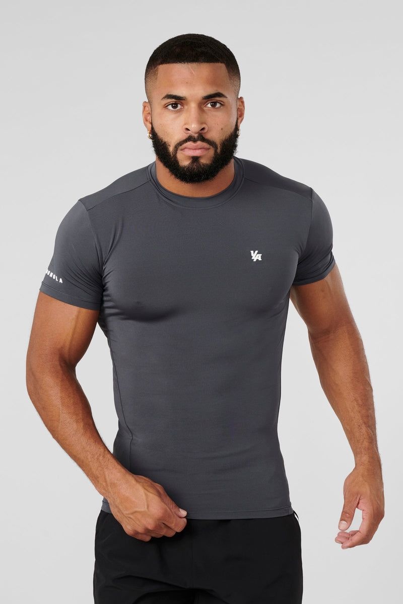 Men's YoungLA Gym 476 Stealth Compression Shirt T Shirts Black | MD3057-814 USA