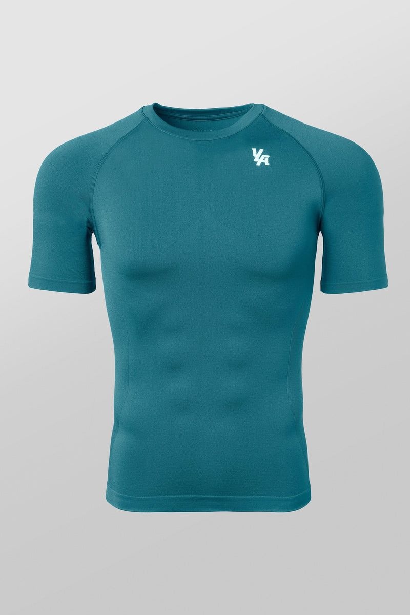 Men\'s YoungLA Gym 477 Combat Compression Shirt T Shirts Teal | JY5108-962 USA