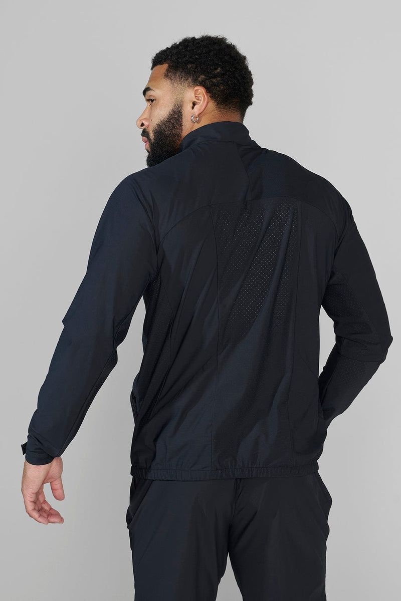 Men's YoungLA Gym 5052 Morning Run Zip-Up Jackets Black | NZ9501-872 USA