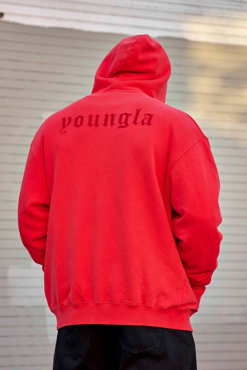 Men's YoungLA Gym 514 Monarch Zip-up Hoodie 2.0 Hoodies Black Wash | JL4876-015 USA