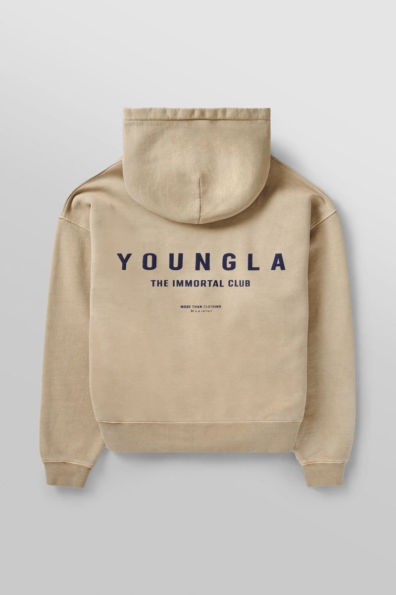 Men\'s YoungLA Gym 533 Immortal Club Hoodies Hoodies Sand Wash | SL9160-248 USA