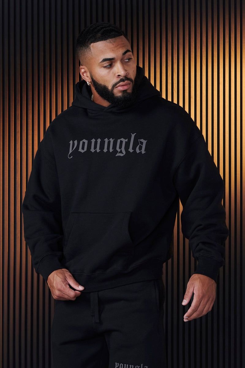 Men's YoungLA Gym 566 Cloud 9 Hoodies Hoodies Black | FW5102-684 USA