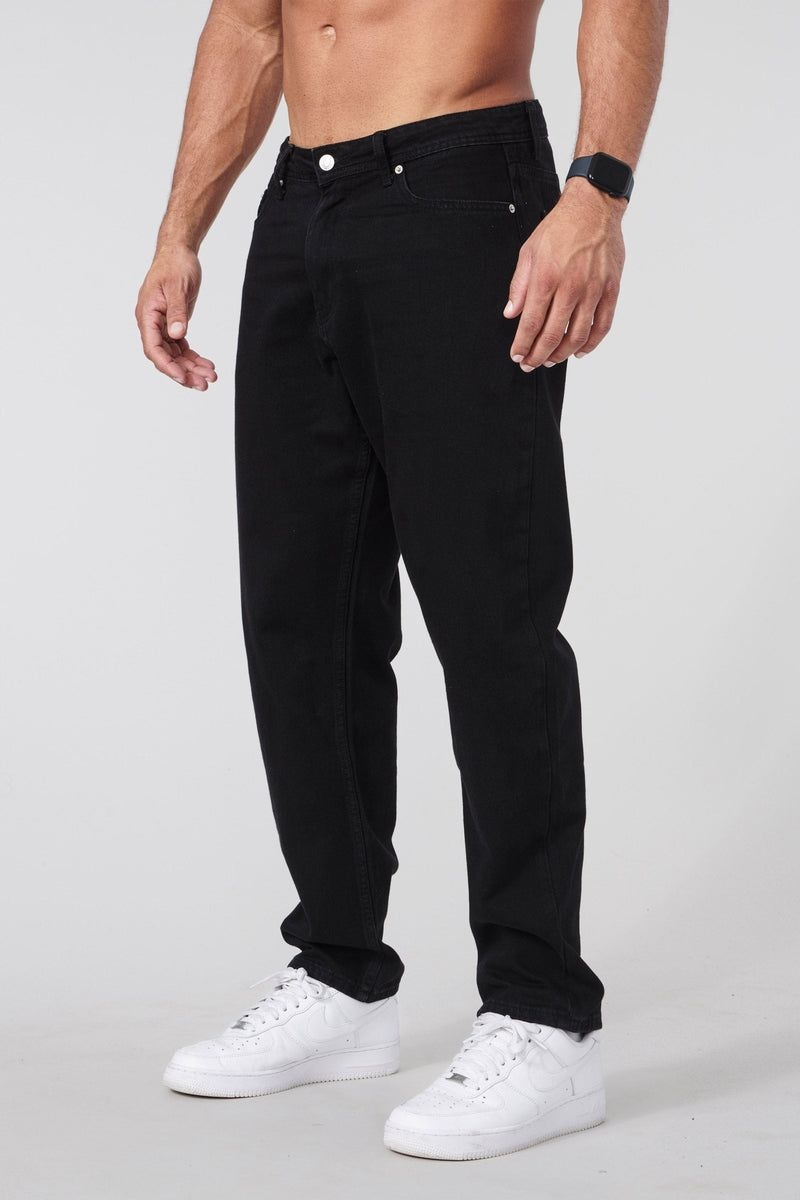 Men's YoungLA Gym 609 Baggy Jeans Pants Black Wash | GT3572-149 USA