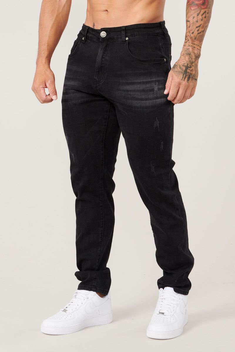 Men's YoungLA Gym 610 Perfect Jeans Pants Black Wash | EV2801-639 USA