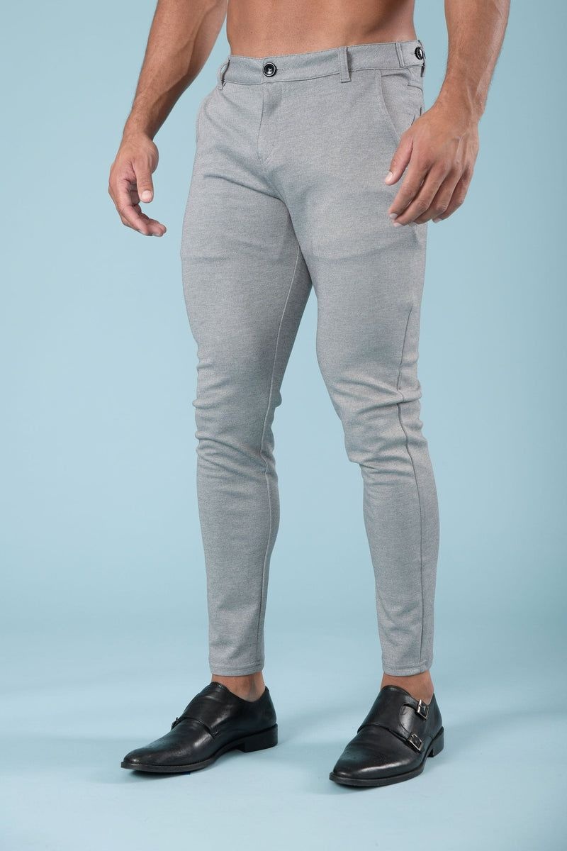 Men\'s YoungLA Gym 614 Dapper Dress Pants Pants Grey | AW0753-862 USA