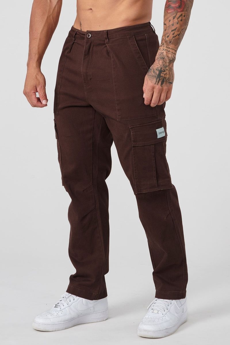 Men\'s YoungLA Gym 627 Convoy Cargo Pants Chocolate | AM1763-250 USA