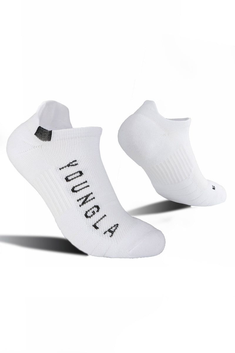 Men's YoungLA Gym 710 Performance Ankle Socks 3-Pack Socks Black | BT5943-768 USA