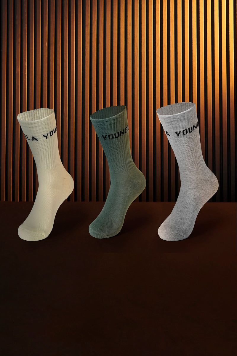 Men's YoungLA Gym 714 Earthy Socks Set Socks Earthy Pack | VD7854-903 USA