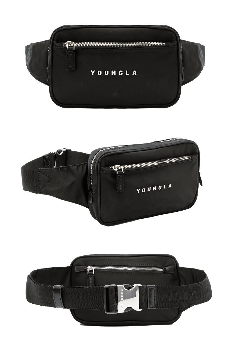 Men\'s YoungLA Gym 751 Luxsential Fanny Packs Bags Black | JL9481-637 USA