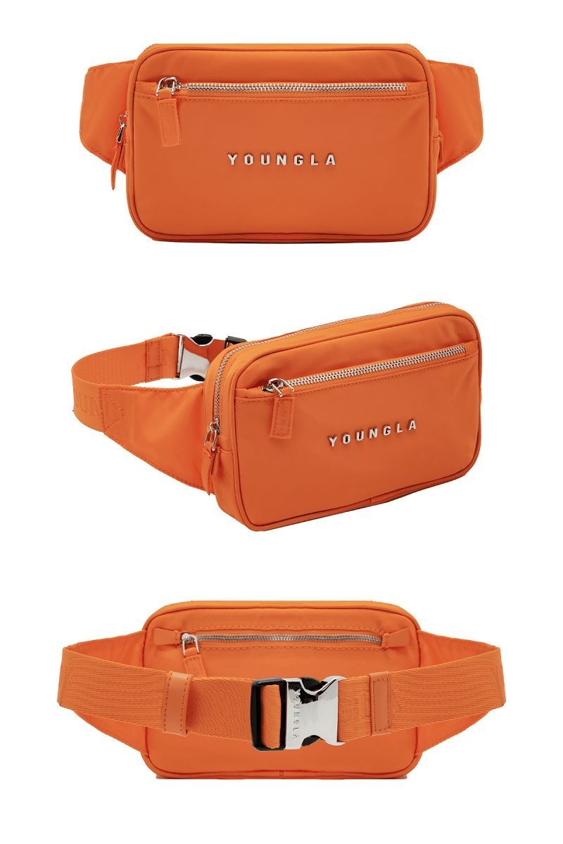 Men\'s YoungLA Gym 751 Luxsential Fanny Packs Bags Orange | PW1037-956 USA